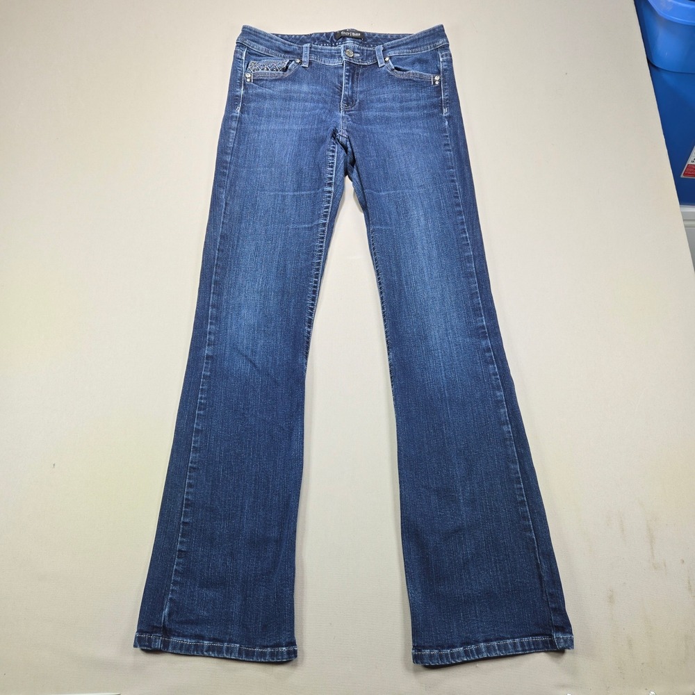 White House Black Market Blanc Bootcut Jeans Embellished Dark Wash Womens 6R